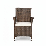 Vada 110cm 4 Seat Rattan Round Dining Set - Brown