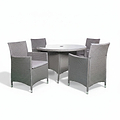Vada Grey 110cm 4 Seat Rattan Round Dining Set by Roseland Furniture