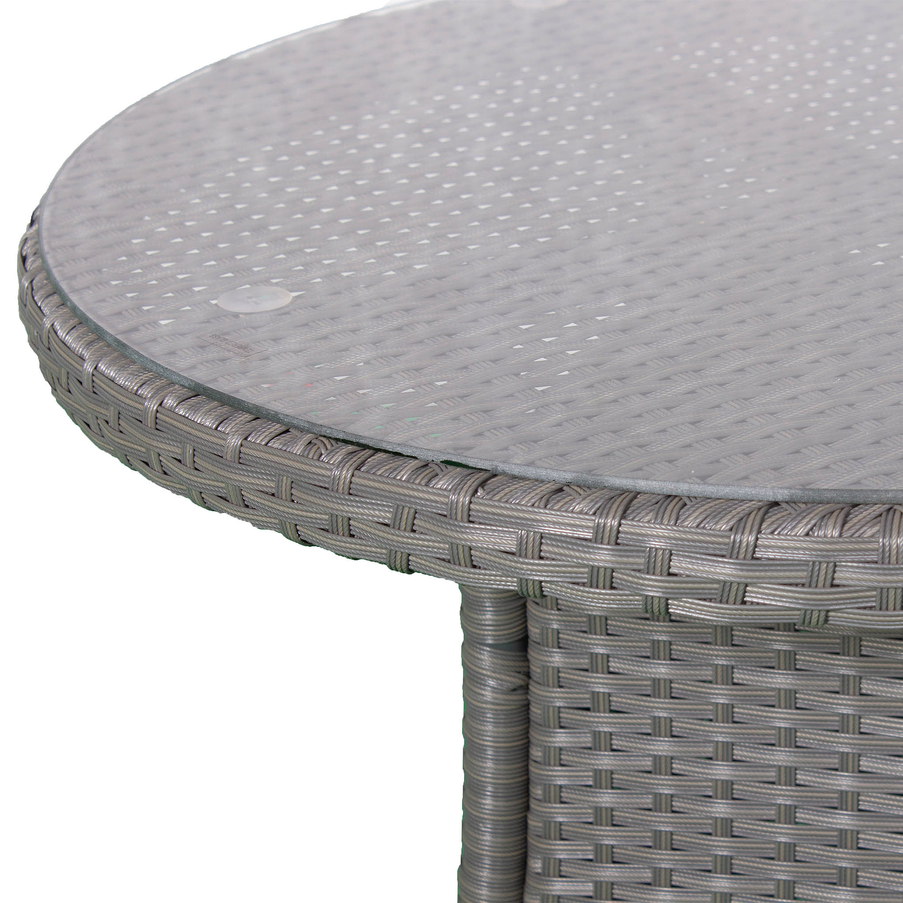 Vada 110cm 4 Seat Rattan Round Dining Set - Grey