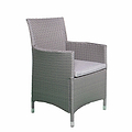 Vada 150cm 6 Seat Rattan Rectangular Dining Set - Grey