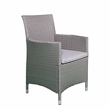 Vada 150cm 6 Seat Rattan Rectangular Dining Set - Grey