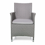 Vada 110cm 4 Seat Rattan Round Dining Set - Grey