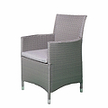Vada 150cm 6 Seat Rattan Rectangular Dining Set - Grey