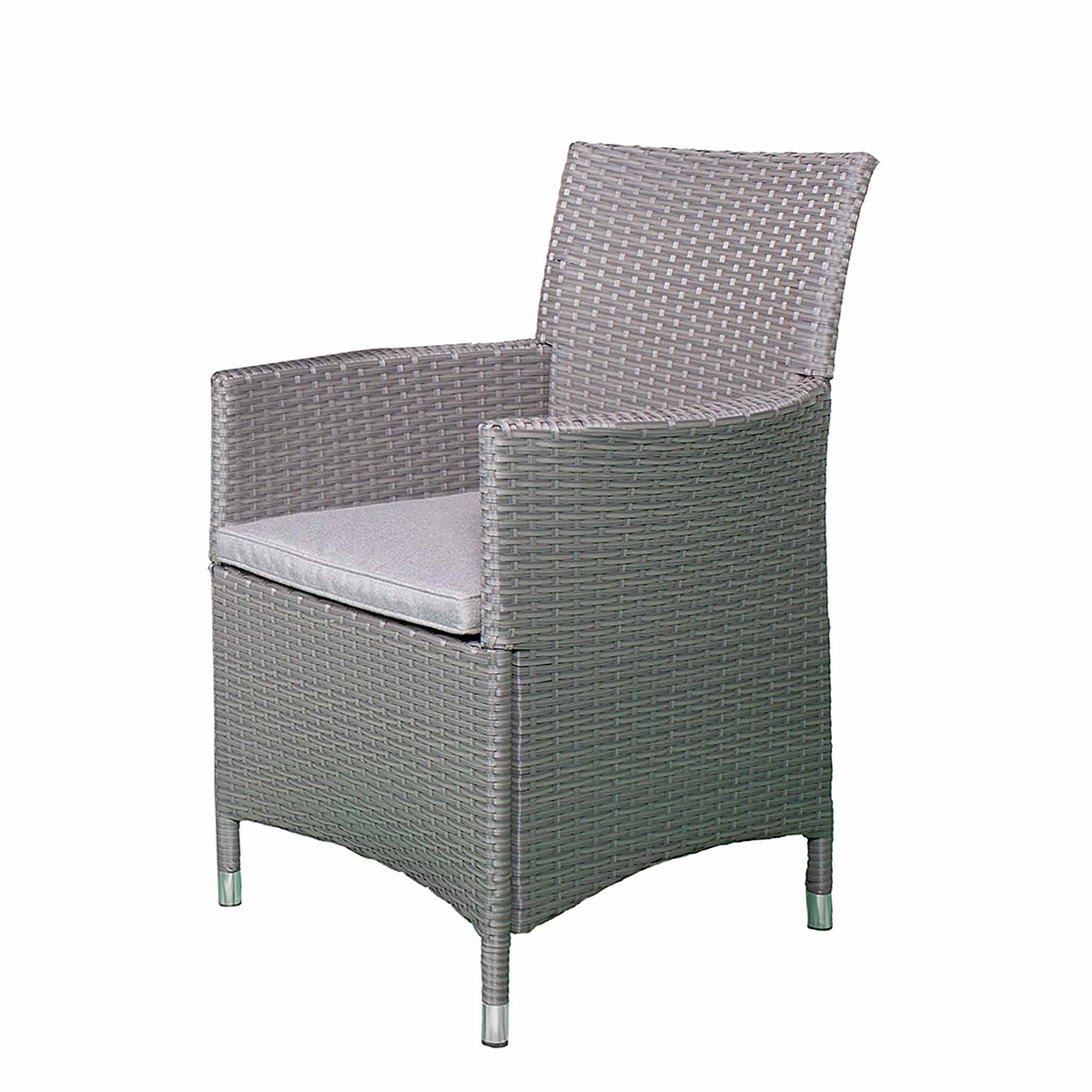 Vada 150cm 6 Seat Rattan Rectangular Dining Set - Grey