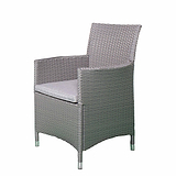 Vada 150cm 6 Seat Rattan Rectangular Dining Set - Grey
