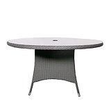 Vada 140cm 6 Seat Rattan Round Dining Set - Grey