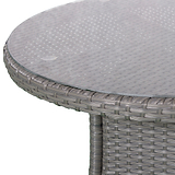 Vada 140cm 6 Seat Rattan Round Dining Set - Grey