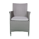 Vada 140cm 6 Seat Rattan Round Dining Set - Grey