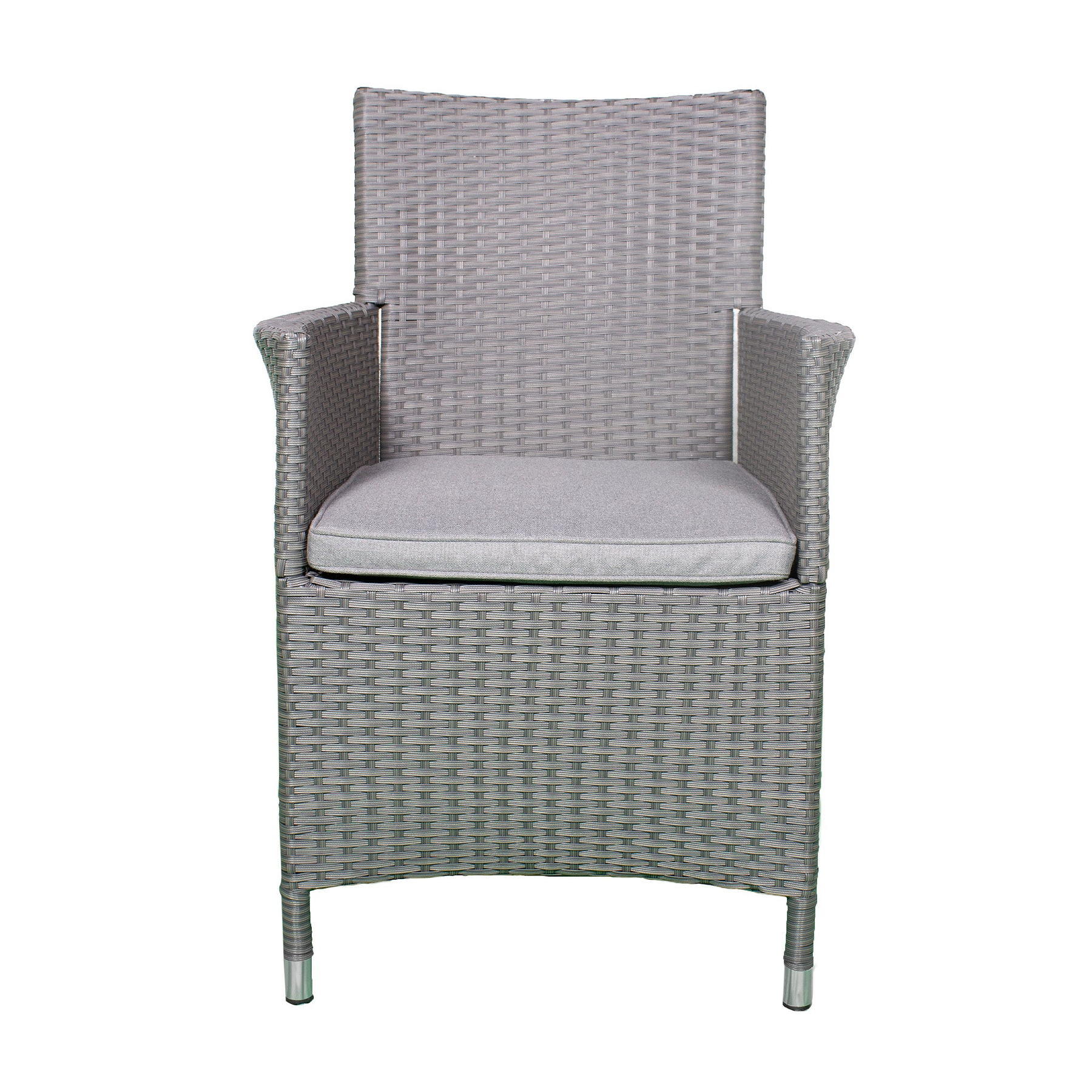 Vada 140cm 6 Seat Rattan Round Dining Set - Grey
