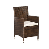 Vada 140cm 6 Seat Rattan Round Dining Set - Brown