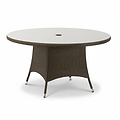 Vada 140cm 6 Seat Rattan Round Dining Set - Brown