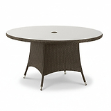 Vada 140cm 6 Seat Rattan Round Dining Set - Brown