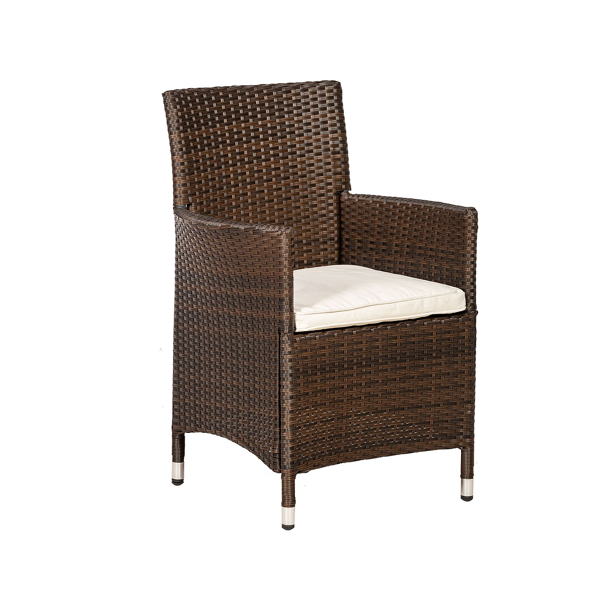 Vada 150cm 6 Seat Rattan Rectangular Dining Set - Brown