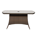 Vada 150cm 6 Seat Rattan Rectangular Dining Set - Brown
