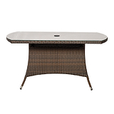 Vada 150cm 6 Seat Rattan Rectangular Dining Set - Brown