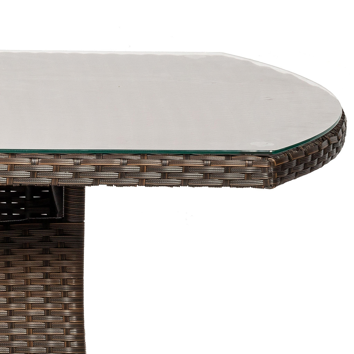 Vada 150cm 6 Seat Rattan Rectangular Dining Set - Brown