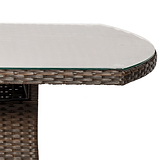 Vada 150cm 6 Seat Rattan Rectangular Dining Set - Brown