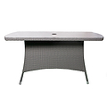 Vada 150cm 6 Seat Rattan Rectangular Dining Set - Brown