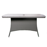 Vada 150cm 6 Seat Rattan Rectangular Dining Set - Brown