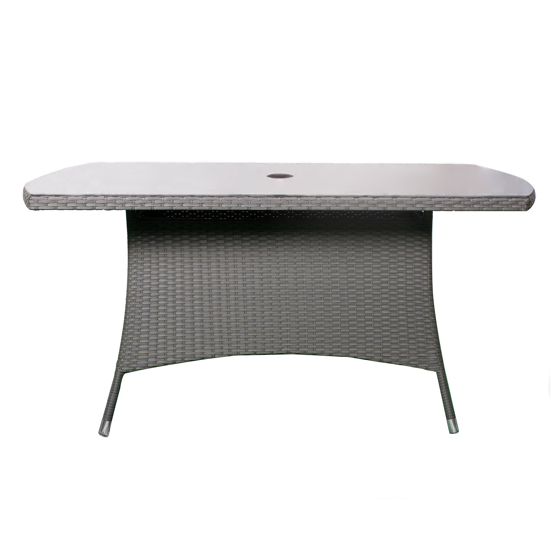 Vada 150cm 6 Seat Rattan Rectangular Dining Set - Brown