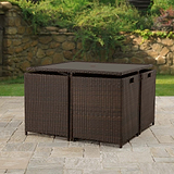 Vada 4 Seat Rattan Cube Set - Brown