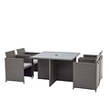 Vada 4 Seat Rattan Cube Set - Grey
