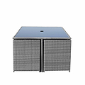 Vada 4 Seat Rattan Cube Set - Grey - Chairs tucked away