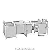 Vada 4 Seat Rattan Cube Set - Size Guide