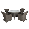 Paris 4 Seat 110cm Lux Rattan Garden Dining Set