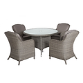 Paris 4 Seat 110cm Lux Rattan Garden Dining Set from Roseland Home Furniture