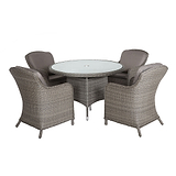 Paris 4 Seat 110cm Lux Rattan Garden Dining Set from Roseland Home Furniture
