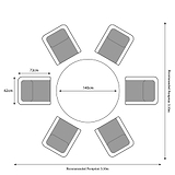 Paris 6 Seat 140cm Lux Rattan Garden Dining Set Dimensions & Size Guide