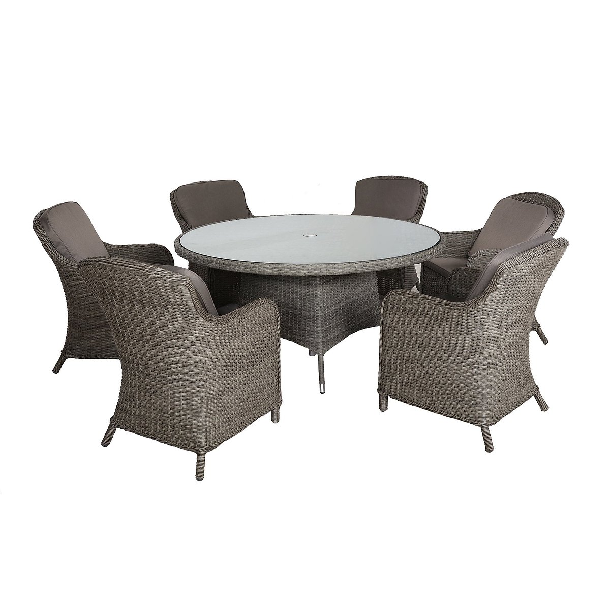 Paris 6 Seat 140cm Lux Rattan Garden Dining Set from Roseland Home Furniture