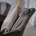 Paris 6 Seat 140cm Lux Rattan Garden Dining Set close up of curved chair