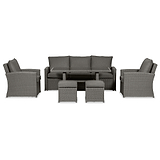 Paris Rattan Seven Seater Deluxe Sofa Dining Set from Roseland