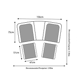 Paris Deluxe Rattan Companion Love Seat Set Dimensions & Size Guide