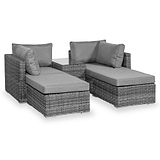Paris 4 Seat Rattan Multi Setting Relaxer Set from Roseland