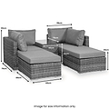 Paris 4 Seat Rattan Multi Setting Relaxer Set dimensions