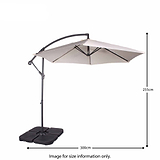 3m Cantilever Parasol in Ivory - Size Guide