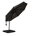3m Deluxe Pedal Operated Cantilever Parasol - Grey