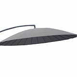 3m Shanghai Cantilever Garden Parasol Canopy in Grey - Close up of parasol canopy