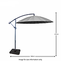3m Shanghai Cantilever Parasol in Grey - Size Guide