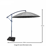 3m Shanghai Cantilever Parasol in Grey - Size Guide