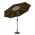 2.7m Grey LED Lit Solar Powered Outdoor Crank and Tilt Parasol from Roseland Furniture