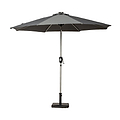 2.7m Grey LED Lit Solar Powered Outdoor Crank and Tilt Parasol