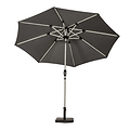 2.7m Grey LED Lit Solar Powered Outdoor Crank and Tilt Outdoor Umbrella