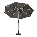 2.7m Grey LED Lit Solar Powered Outdoor Crank and Tilt Outdoor Umbrella