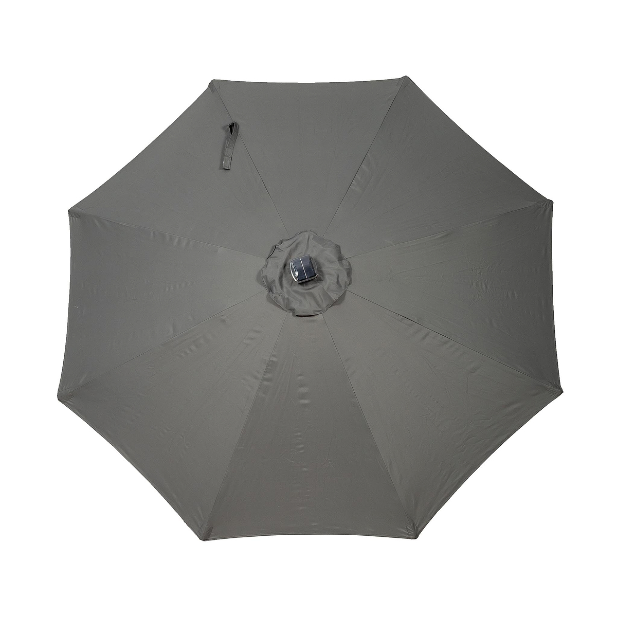 2.7m Grey LED Lit Solar Powered Outdoor Crank and Tilt Parasol Canopy
