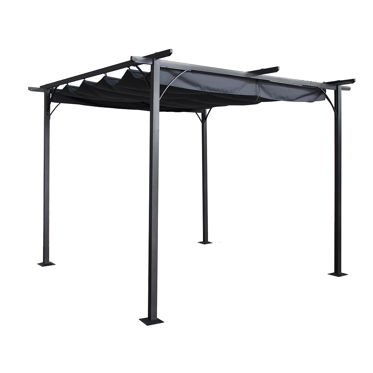 3.5m Grey Prague pergola gazebo shelter from Roseland Furniture