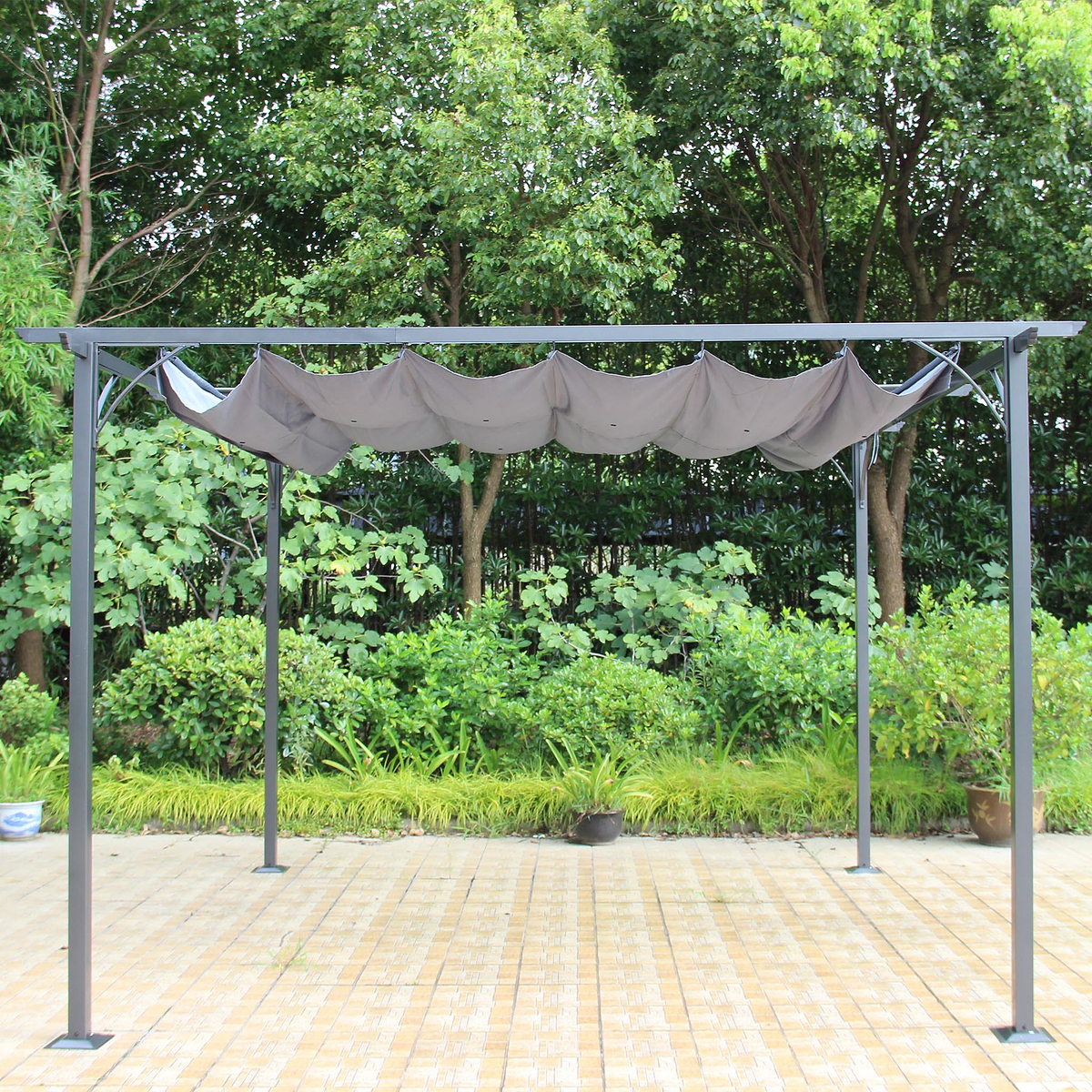 3.5m Grey Prague pergola gazebo shelter